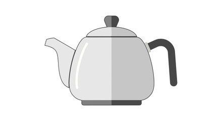 Stylized metal teapot with rounded design isolated on white backdrop ready for hot beverage brewing