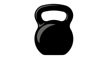 Isolated kettlebell illustration for fitness training representation and strength exercises