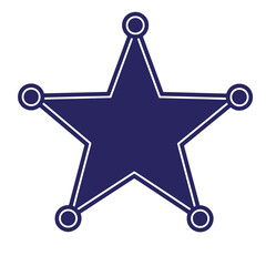 Simple blue star badge with circular accents on a clean white background