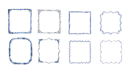 Collection of decorative frames and borders for photos and invitations with various shapes and styles design