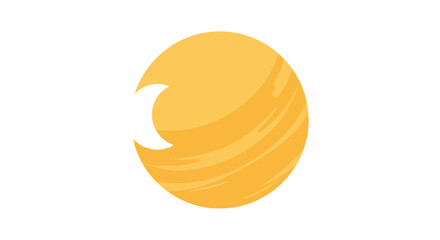 Minimalist celestial graphic with crescent moon detail and gentle lines on an amber orb