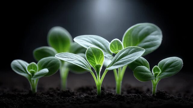 Seedlings break ground and thrive in the light