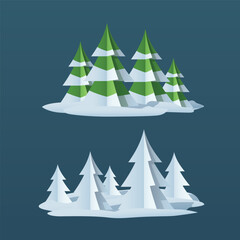 a winter forests with snow in set