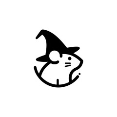 Whimsical Witch Mouse Icon A Charming Halloween Vector