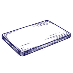 Vintage hand drawn illustration of a rectangular surface in detailed engraving style