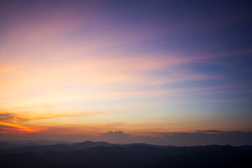 colorful dramatic sky with cloud at sunset