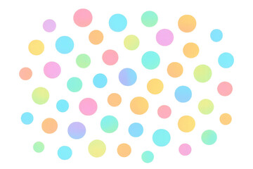 Pastel gradient dots floating on transparent background