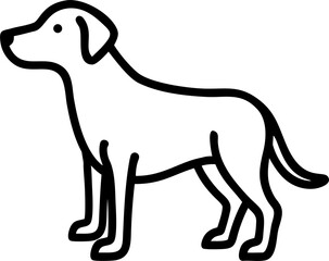 Minimalist Dog Icon in Black Silhouette Style