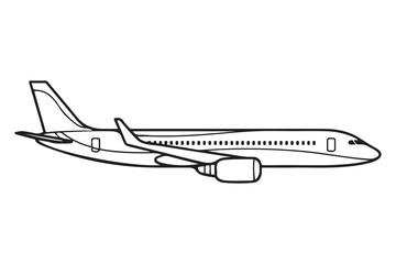 plane icon. one line Icon drawing with white background