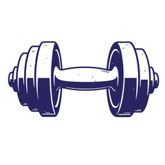 Vintage style illustration of a dumbbell suitable for fitness and workout related designs