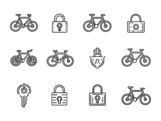 Bike Lock Security line art guide