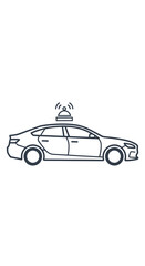 Autonomous vehicle icon showcasing sensor system technology and modern transportation design