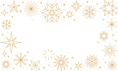 New Year Frame (Holidays Background, Gold Decoration Border)