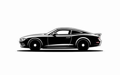 black car isolated on white