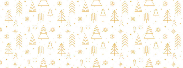Gold Christmas Seamless Pattern (Holidays Background Banner)