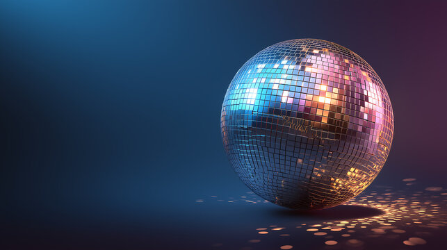 Disco ball party light background for celebration and entertainment