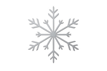 Silver snowflake symbol on transparent winter background