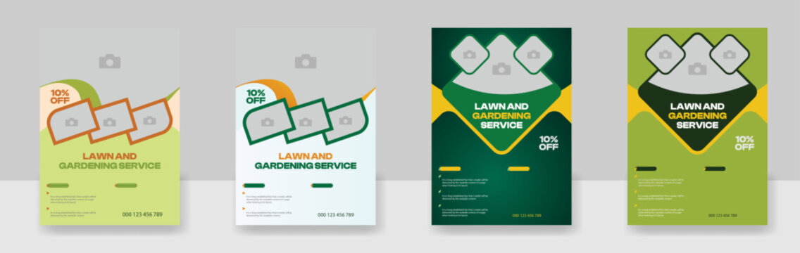 lawn and garden flyer design template landscaping services Tree and gardening service poster leaflet design. Lawn Care and Gardening Services Flyer Design, Landscaping leaflet design set