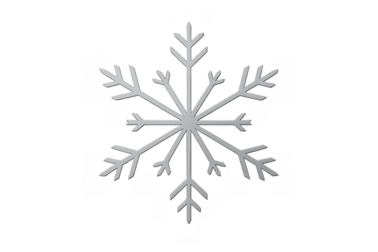Silver snowflake symbol on transparent winter background - Powered by Adobe