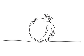 Pomegranate Icon. one line Icon drawing with white background