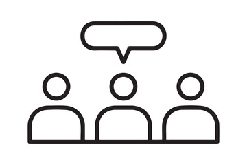 Delegation stroke icon in black. one line Icon drawing with white background