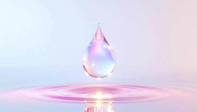 美容液・エッセンスをイメージさせる、光を反射する神秘的なドロップGenerated image