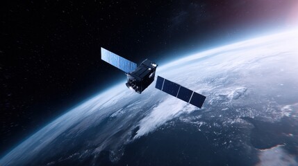 Satellite in orbit around earth
