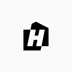 Fototapeta premium letter h house home mortgage real estate living logo vector icon illustration