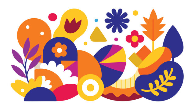Vector art of colorful abstract floral background illustration