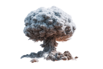 Atomic explosion, mushroom cloud, devastation