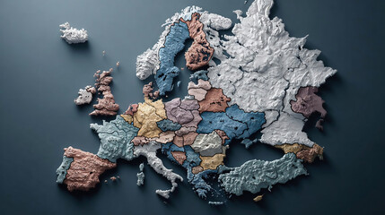 European Union map with country regions outlines.