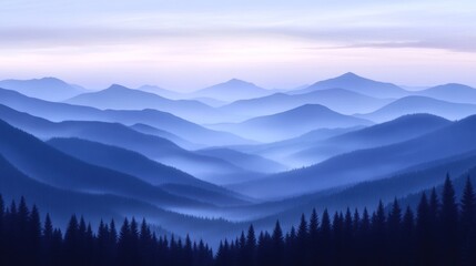 Obraz premium A beautiful view of the mountains at dawn, with light and shadows creating a stunning contrast.