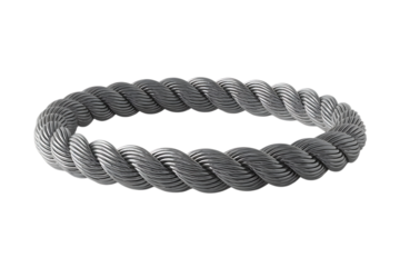 Detailed silver twisted rope bracelet jewelry accessory isolated on transparent background