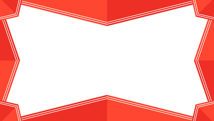 赤色の二重線の折り紙のようなフレーム16：9