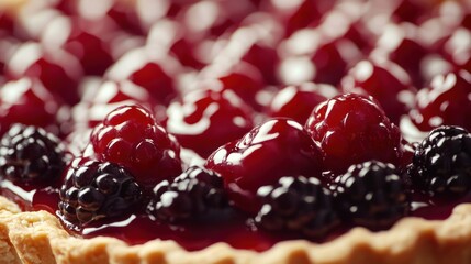 A close-up of the pie with a demonstration of its filling and ingredients.