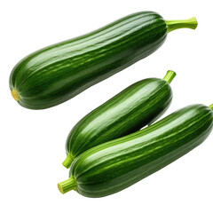 Fresh vibrant green zucchini still lifes against a dark background