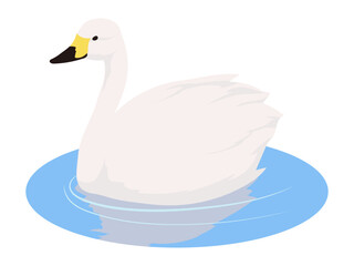 水に浮かぶ白鳥のイラスト