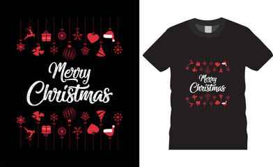 Merry Christmas Typography vector illustration t shirt design