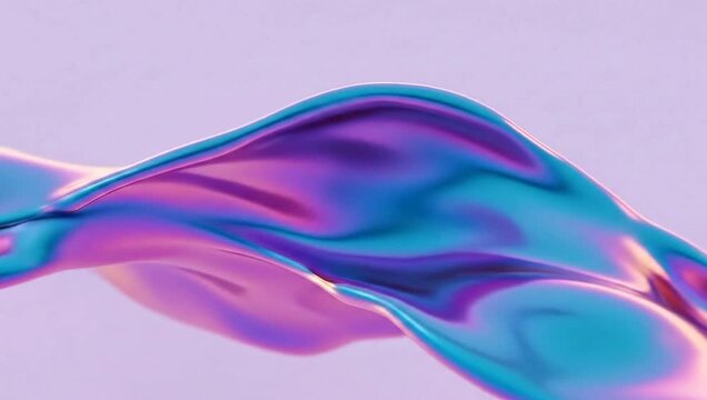 Iridescent Flow - Abstract Liquid Motion with Holographic Colors.