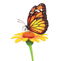  Vibrant Monarch butterfly perched gracefully on a yellow daisy flower