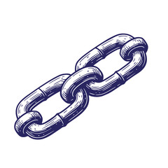 Vintage illustration of a detailed metal chain in a hand drawn engraved style