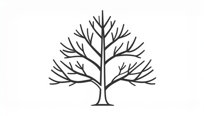 Obraz premium Simple black and white illustration of a bare tree.