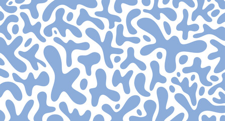 Abstract blue water splash background with organic ripple wave shapes, calm, ocean, sea. Single non seamless pattern, hand drawn. Great for beverage label, summer poster, pool party invite.