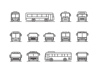 Bus Lane Line Art Modern Street Illustration