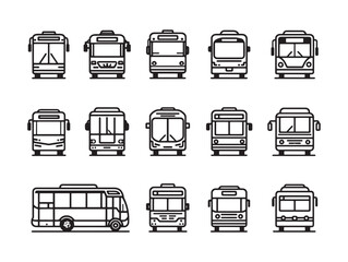 Bus Parking Line Art Creative Outline Drawing