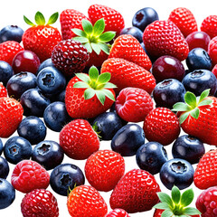 Berries Strawberries, raspberries, blueberries in a colorful heap
