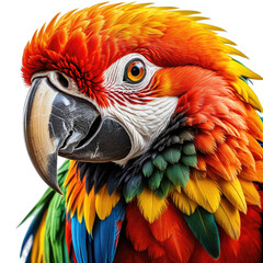 Obraz premium Vibrant parrot portrait. Feathered friend with intense gaze