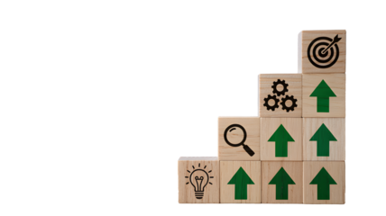 Achieve business success by building strategies and teamwork, climbing upwards to success, set goals, and discover innovative ideas to grow your business