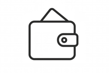 Wallet icon representing financial security, payment, economy, saving money, finances, and budgeting concept