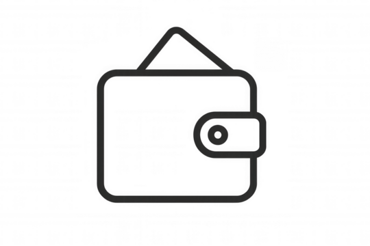 Wallet icon representing financial security, payment, economy, saving money, finances, and budgeting concept